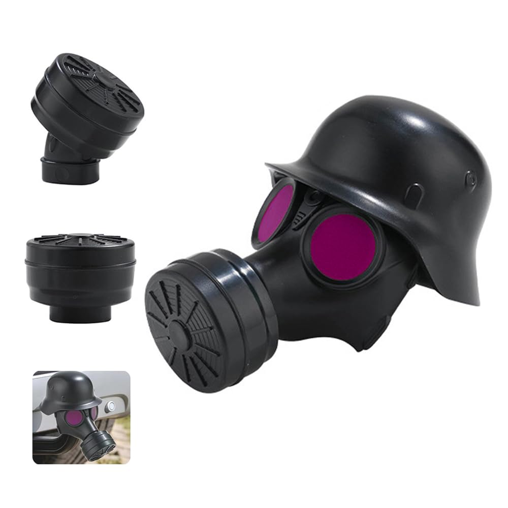 Abdeckung Anhängerkupplung individuelle, Einzigartige Gasmaske Design, Mit Austauschbare Lang-Kurz-Nase für 50 mm Kugelkopfkupplungen, Kugelkopf Abdeckung, Ahk Schutzkappe, Hänger Kupplung Kappe