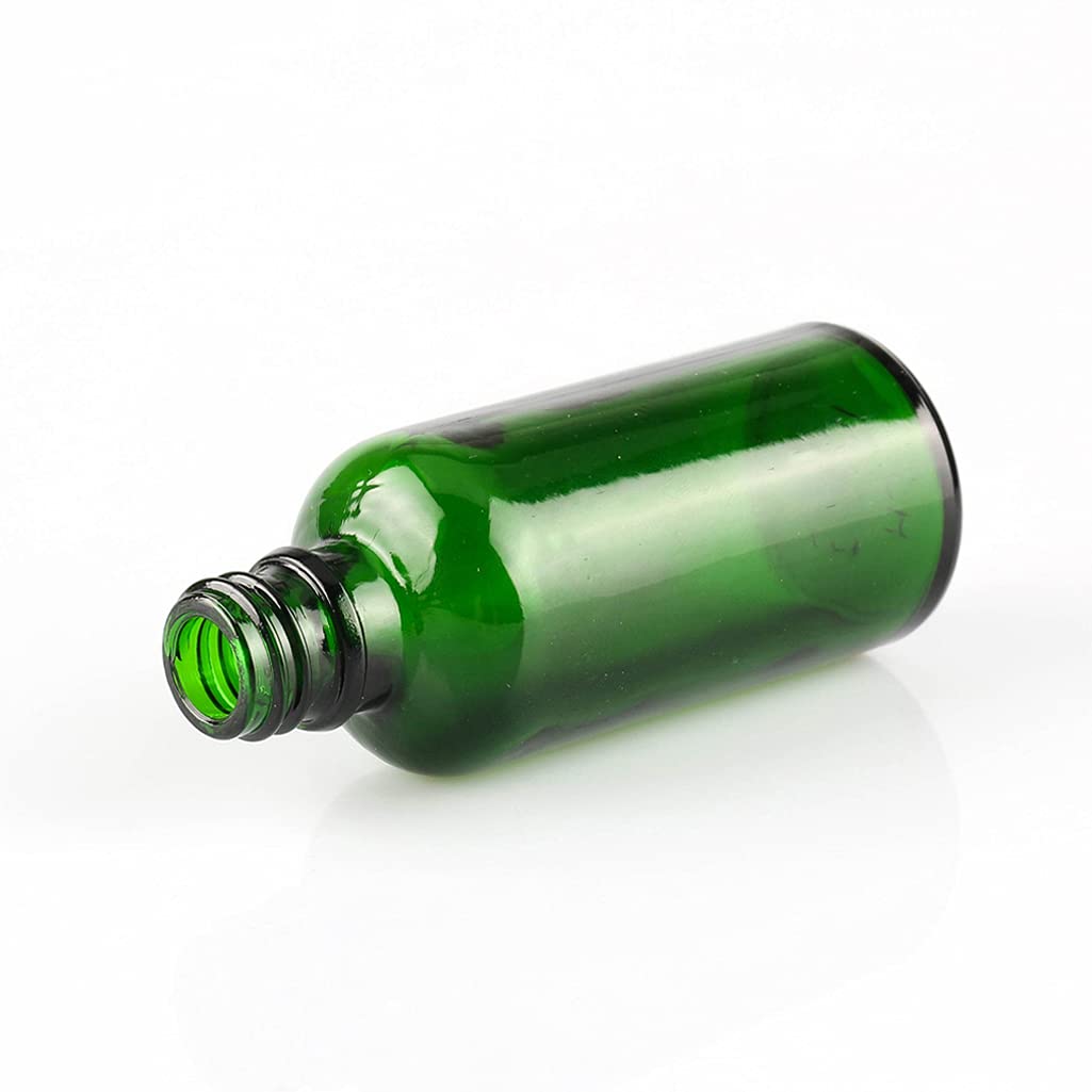 24 Piezas Verde Frasco Cuentagotas Cristal 50ml con Cierre a Prueba de Manipulaciones , Botellas Cuentagotas Vacío con Pipeta de Vidrio, para Aromaterapia Aceites Esenciales