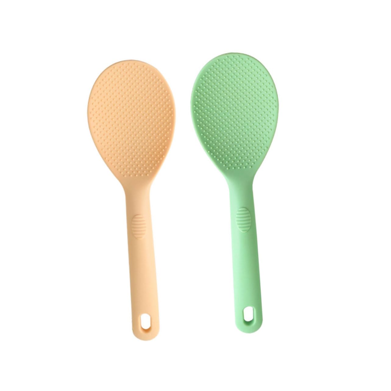 GRIRIW 2pcs Silicone Rice Spoon Rice Serving Rice Cooker Sturdy Rice Scoop Cooking Utensil Standing Rice Spoon Rice Spoon Paddle Reusable Rice Scoop Non Stick Rice Paddle