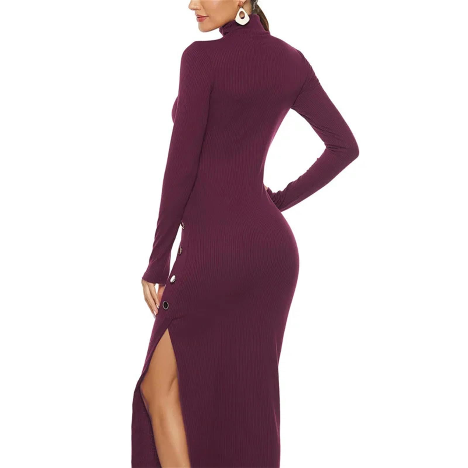 Vestito Donna Autunno Abiti di Maglione Donne Donne Dis Divini Abito Midi Abito A Maglia A Manica Lunga Femmina