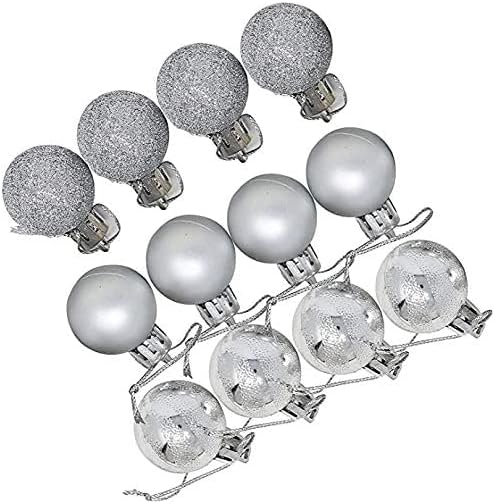 new family collection Christmas Ball for X mas Christmas Tree Decoration and Home Decor 12 Pieces Silver