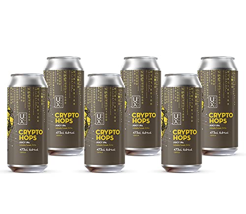 CERVEJA UX BREW CRYPTO HOPS CAIXA C/6 LATAS DE 473 ML