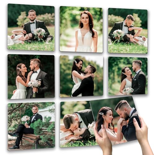 Chersinger Custom Photo Tiles, Personalized Square Metal Picture Wall, Mix