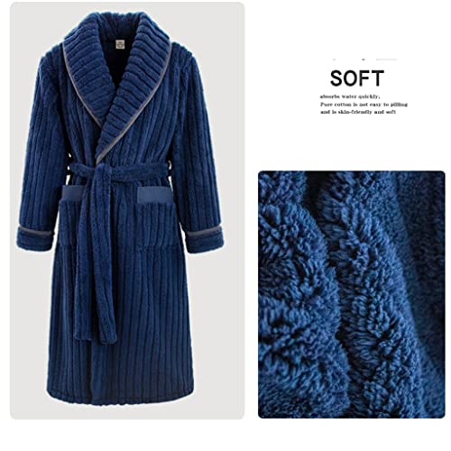 Nightgown Men's Winter Velvet Thickened Long Flannel Warm Bathrobe Bathrobe3