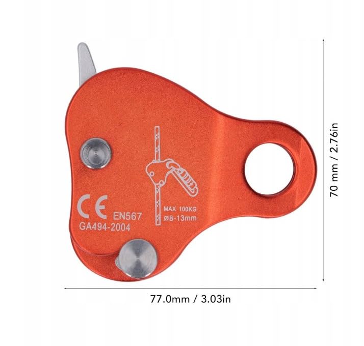 100KG Rope Grab Clamp – Arborist Tree Climbing & Rescue Equipment for 8–13mm Ropes
