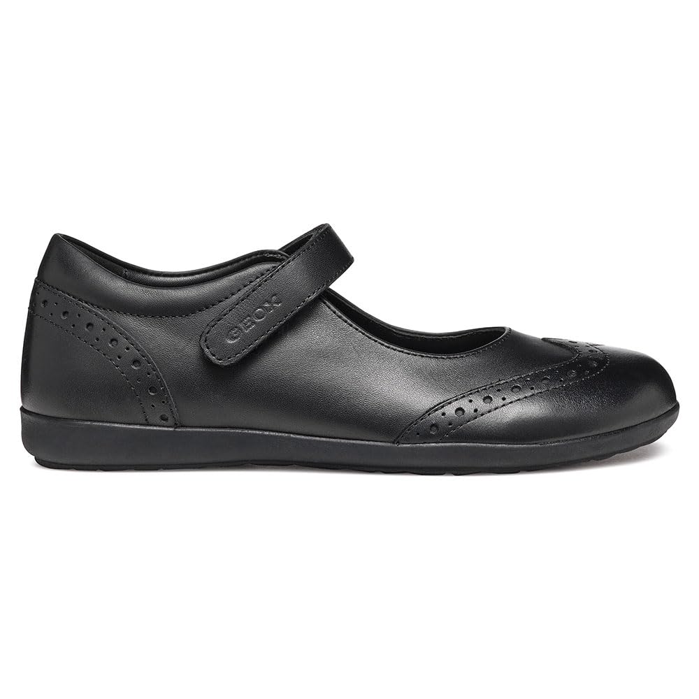 Geox Girls' J Iberide Girl H Ballet Flat, Black, 2.5 UK