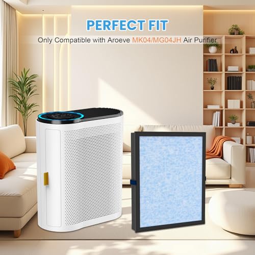 Image of 4 Pack MK04 Replacement Filter for AROEVE MK04 MG04JH DH-JH04 Air Purifier | 4-in-1 True HEPA High-Efficiency Activated Carbon Filter for Home Large Room