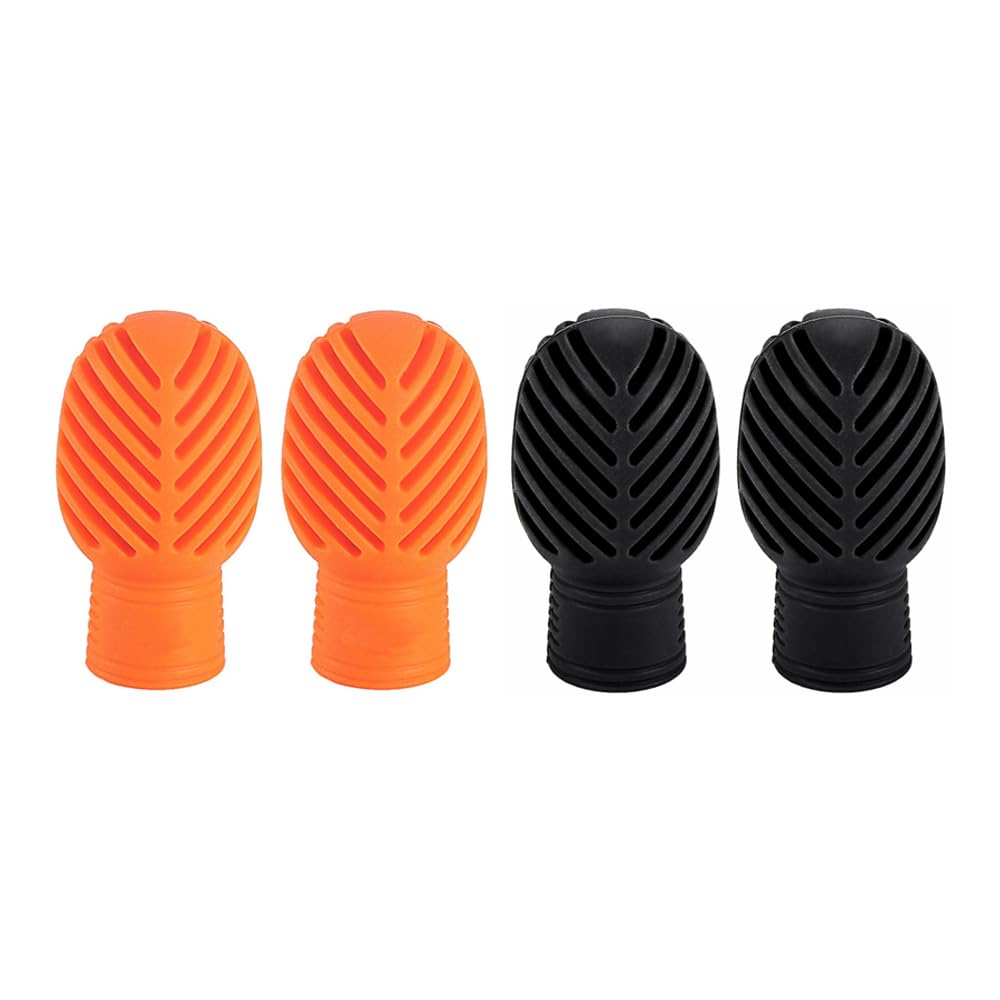 Muiltvoe 4 Pcs Drum Mute Drum Dampener Silicone Drumstick Silent Practice Tips Percussion Accessory Mute Replacement (Orange/Black)