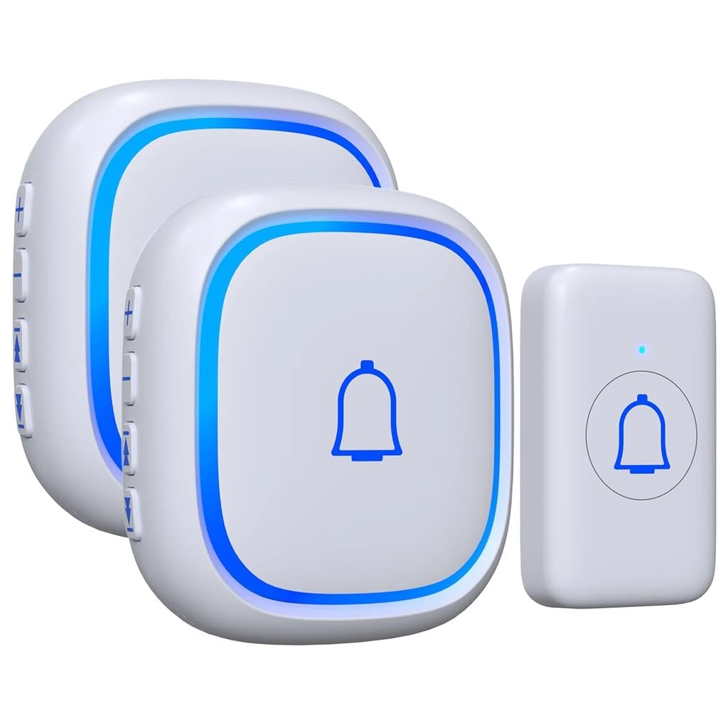 Mobygkfy Argento House Door Bell 56 Chimes Mute Mode Home Welcome Receiver Doorbell Ip66 Waterproof