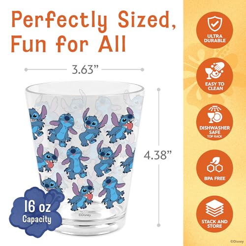 Image of Disney Stitch Acrylic Cups, Dishwasher Safe, 4-Pack