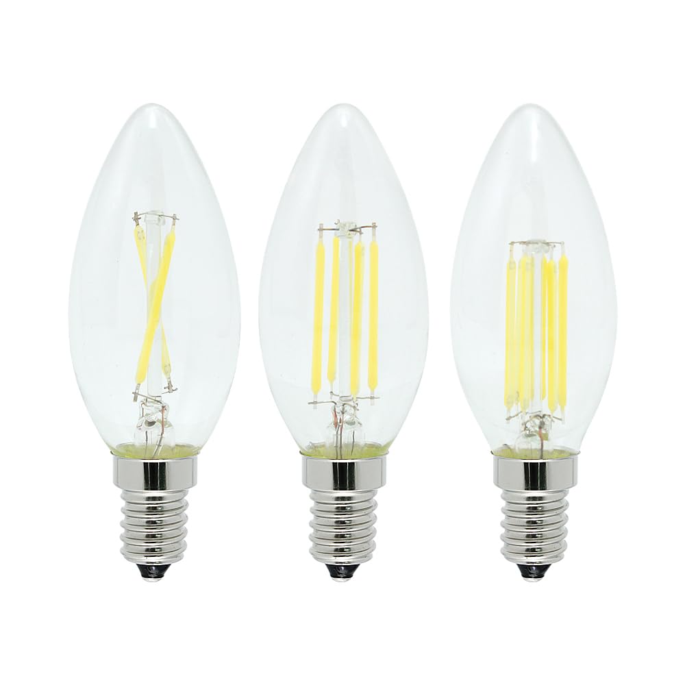 NXCVBNKZJ KJXP Lighting, Pack of 20, LED Filament Bulb AC220V 2W/4W/6W E14 Glass Retro Edison C35 Lamp Home Candle Light(Cold White,4w)