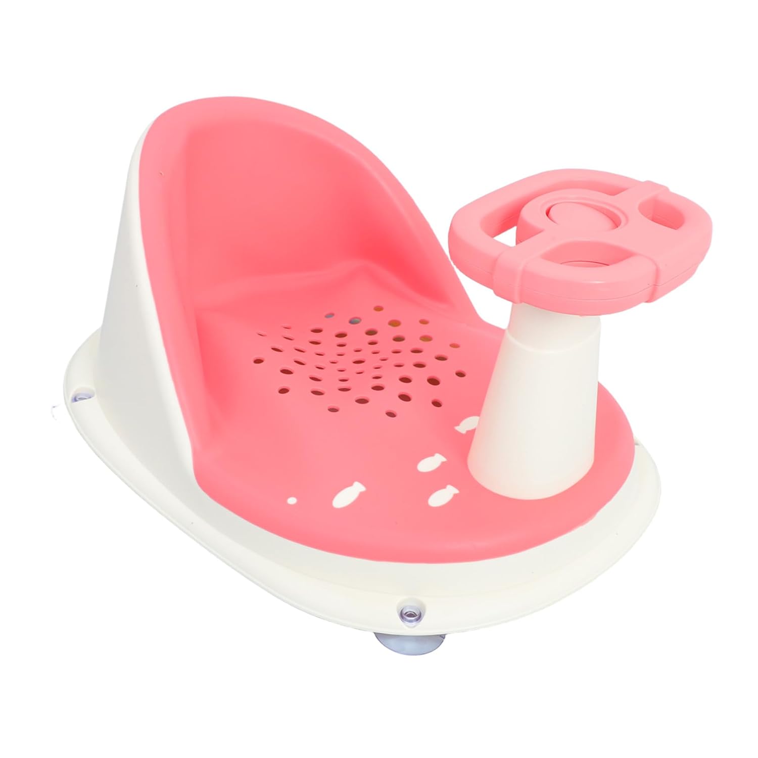 Totority Bath Seat with Suction Cups Non-Slip Tub Chair Adjustable Height Comfortable Bathtub Support Portable Foldable Design for Home and Travel