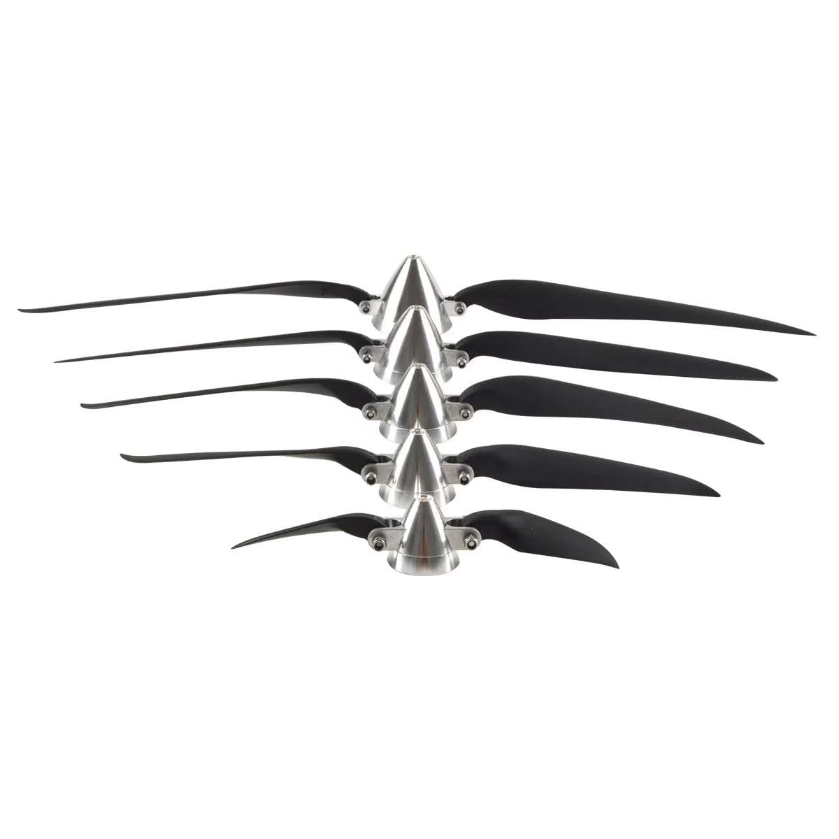 DIY Model 6"-18.5" Folding Propeller with Aluminum Fairing Cover Metal Paddle Spinner for RC Glider Fixed-Wing Foldable Props (8x6 D28xH27mm Φ3.17)