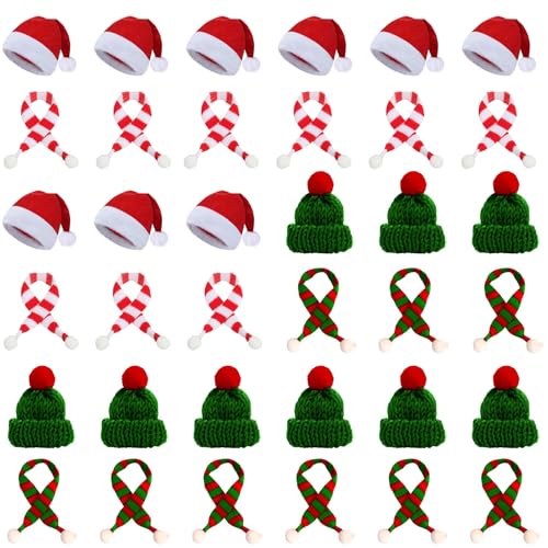 Scinzene 40 Stück Mini Weihnachtsmützen, Kleine Weihnachtsmützen,...