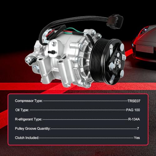 Image of 38800-RNA-A01 AC Compressor with Clutch Replacement for Honda Civic 1.8L 2006 2007 2008 2009 2010 2011,Air Conditioner with 7-Groove Pulley,Replaces# CO 4918AC,38810RRBA01,38800RNBA02