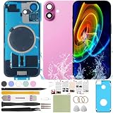 ReuWeu Back Screen Glass Cover Replacement Compatible with iPhone 16 All Carriers 6.1"(Pink)