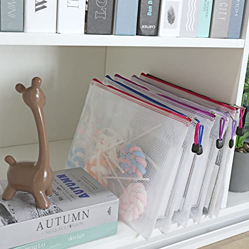 Image of EOOUT 32pcs Mesh Zipper Pouch Bags, Mesh Bags with Zipper, Zipper Pouch for Organizing, Letter Size, A4 Size, for Office Supplies, Puzzles