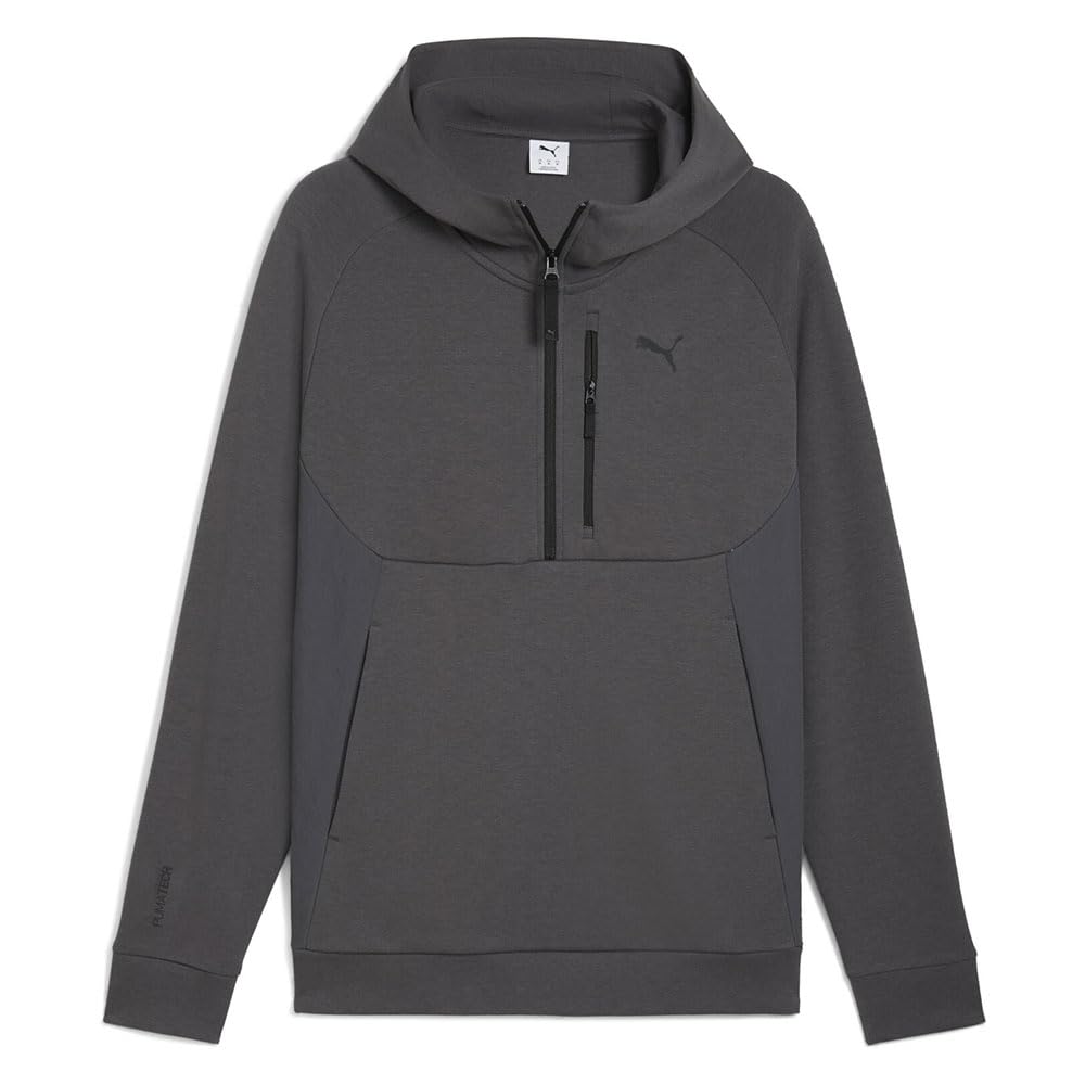 Puma Men's Grey Tech Regular Fit Hoodie Small