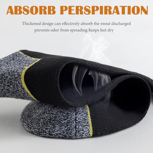 10 pairs Work Boot Socks, Moisture Wicking Cushioned Crew Socks for Men, Reinforced Toe and Heel for Abrasion Resistance4