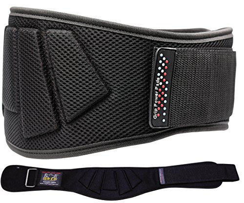 Grip Power Pads Weightlifting Gym Belt Powerlifting for Men & Women 6 Inch Back Support Best for Olympic Gym Lifting (Black, 31