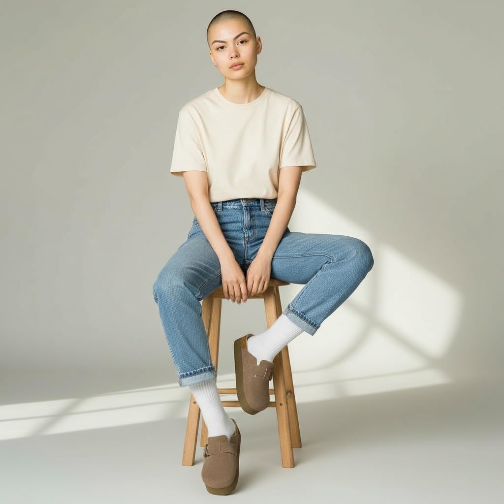 CUSHIONAIRE Women's Granola *Previous Buckle Issue Fixed* Genuine Suede Cork Footbed Platform Clog, +Comfort, Wide Widths Available - Image 8