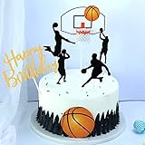 Basketball Scene Theme Cake Toppers Set Boy Birthday Party Cupcake Toppers, Father Birthday Man...