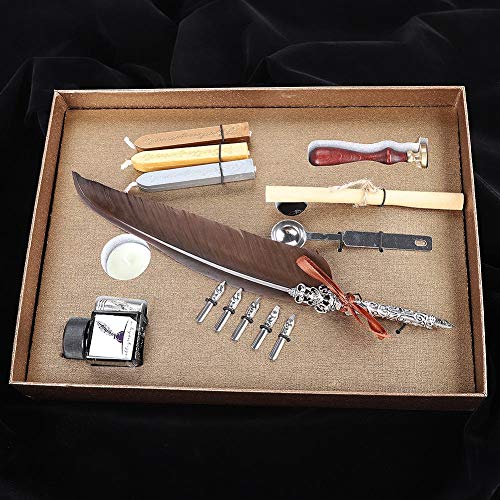 Caneta de pena, caneta de cabelo de ganso, 32 * 24 * 5 cm / 12,6 * 9,4 * 2 pol. Casais, amigos, prof