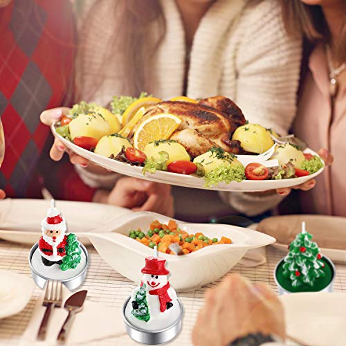 Tecunite TECUNITE-CACTUS TEALIGHT CANDLES-01 12 Pieces Christmas Tealight Candles Handmade Delicate Santas Snowman Acorn Tree Candles thumb #4