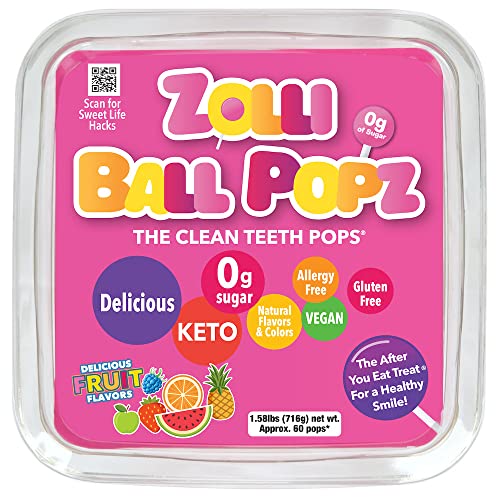 Zolli Ball Popz 60ct Tub Delicious Zero sugar Allergy free KETO Vegan Clean Teeth Candy - Image 5
