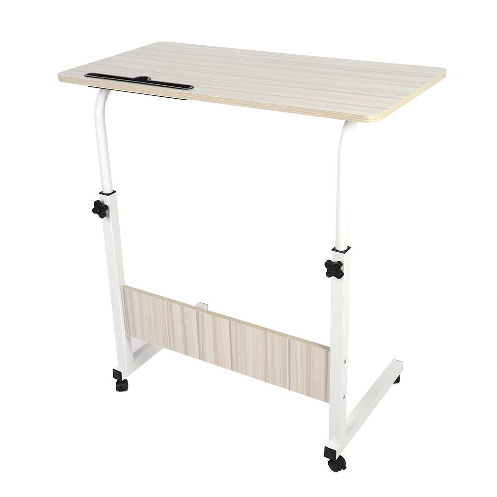 Ausla Mesa Ajustable para Computadora Portátil, Escritorio de MDF con Ruedas, Carrito para Computadora Portátil con Ruedas Ajustable en Altura de 31,57 X 15,75 Pulgadas para Estudio Junto a la Cama,