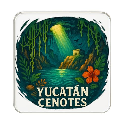 Yucatan Cenotes, Mexiko Kühlschrankmagnet, niedlich, groß, handgefertigt, Reise-Souvenir, Geschenk für Sammler und Heimdekoration