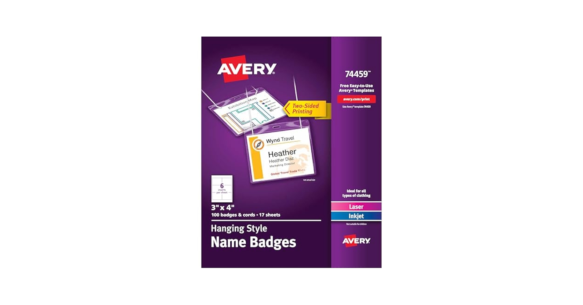 ‪ꪔ̤̮i‪ꪔ̤̮i　0206 Amazon.com : Avery Hanging Style Laser/Inkjet Name Badge Kit