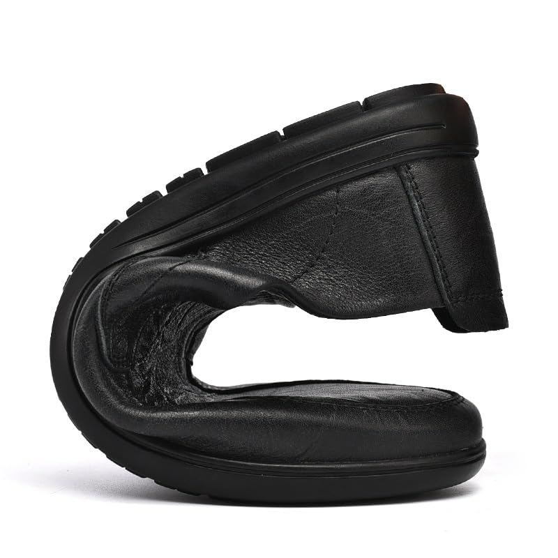 Loafers for Men Round Toe Faux Leather Loafer Shoes Flat Heel Slip Resistant Flexible Prom Casual Slip-ons3