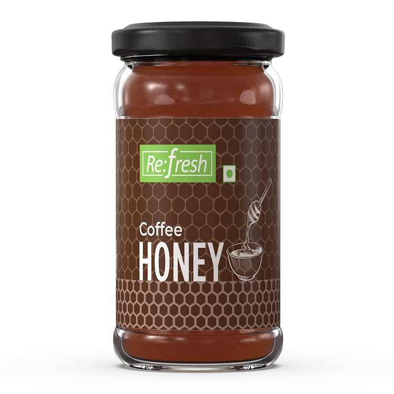 Refesh Raw Coffee Honey 250g for Kids, Adults | Fresh, Natural And Pure Taste | Highly Nutritious | Rich In Antioxidents | Lab Tested Honey in Glass Bottle