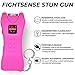 FIGHTSENSE Super Heavy Duty Keychain Stun Gun with Flashlight for Men and Women self Defense Device, Rechargeable Stun Gun, Nylon Holsters (Pink USB)