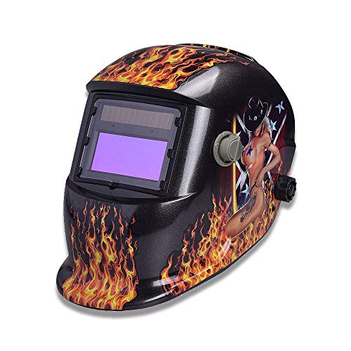 Preisvergleich Produktbild Aufun Automatik Schweißhelm Solar Schweißhelm Schweißschild Schweißmaske Schweißschirm mit großes Sichtfeld für alle gängigen Schweißtechniken - Schönheit