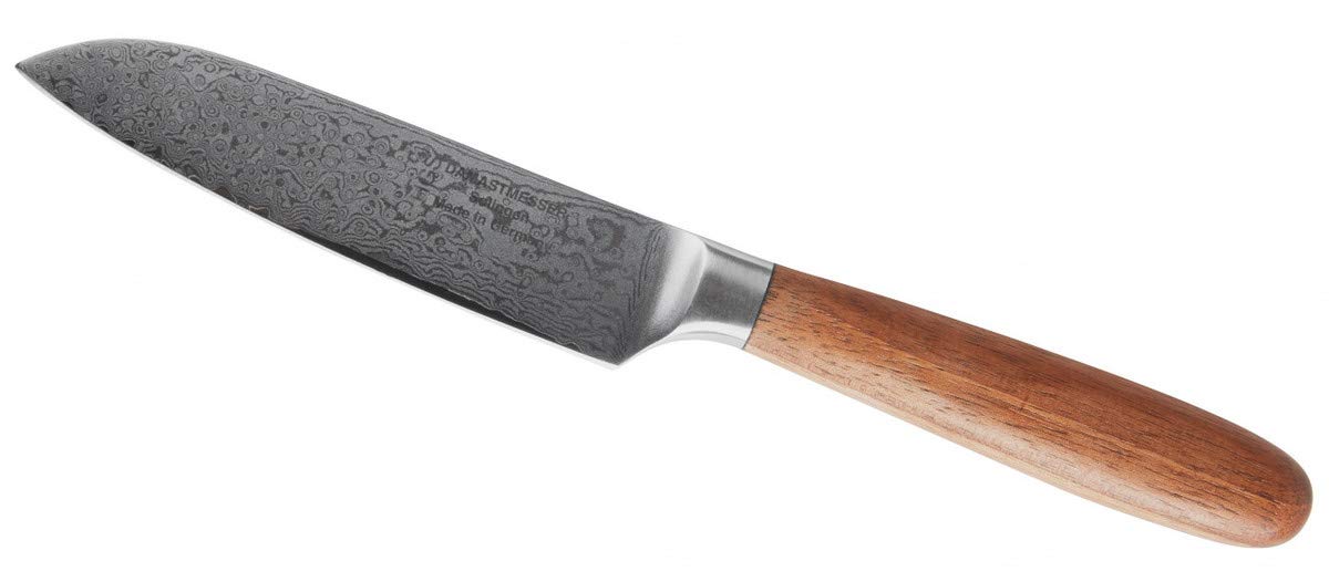 Gehring Profesjonalny nóż Santoku 13 cm, nóż szefa kuchni, mięsa, warzyw, uchwyt z drewna orzechowego, nóż kuchenny