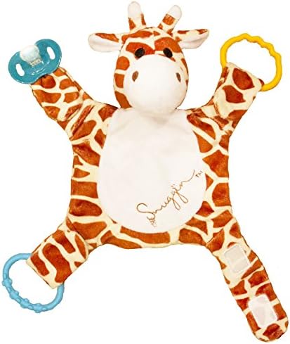Snuggin - The Comforting Day and Night Lovey Miracle for Babies (Spotted Giraffe) - Plush Stuffed Animal Pacifier and Teether Holder