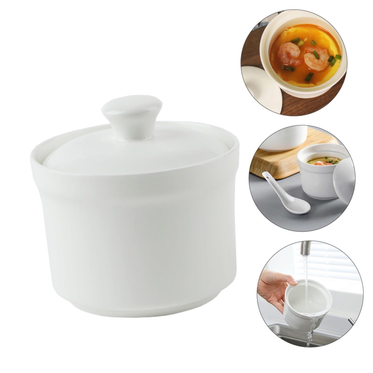Homoyoyo 2 Piezas Bol de para Guisos con Tapa Apto para Sopas Postres y de Aves Vajilla Práctica para Cocina y Mesa Hogar Fácil de Limpiar y Almacenar