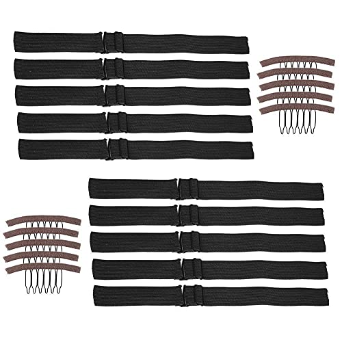 WIGNEE Elastic Band For Wigs With Adjustable Strap Sewing for Wig Making Wig Band For Wig Making elastic band for wig band Steady Secure 12X1 Inch (10 PCS)