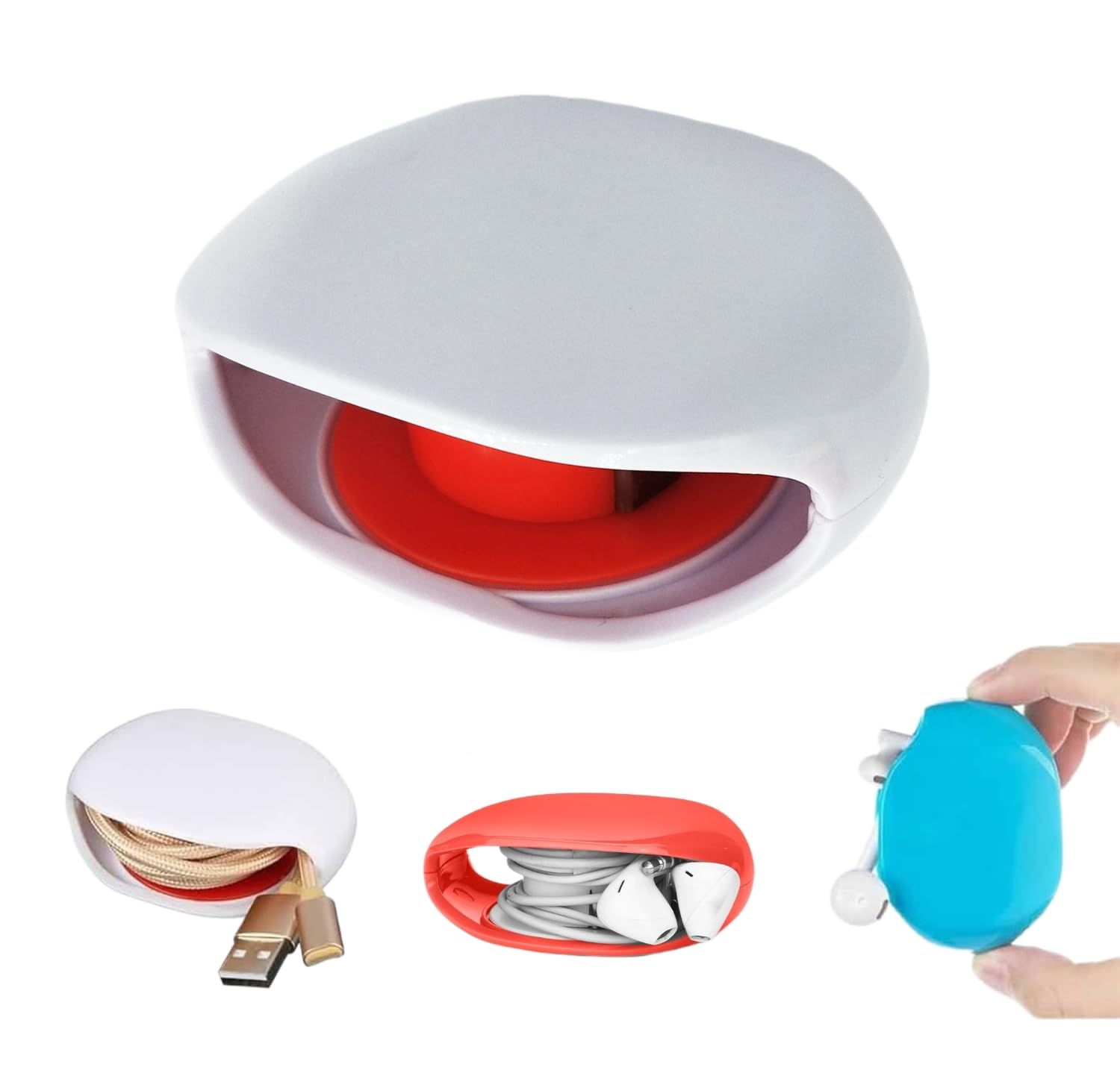 Automatic Cord Reel Cable Management, Retractable Cable Management Charging Cord Organizer, Small Winder Case for USB Cable Headset Cord Charger Cable