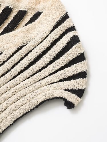 French Fashion Women's Striped Knitted Sweater Sleeveless Vest Sweater Minimalist Retro Top Women's Clothing4