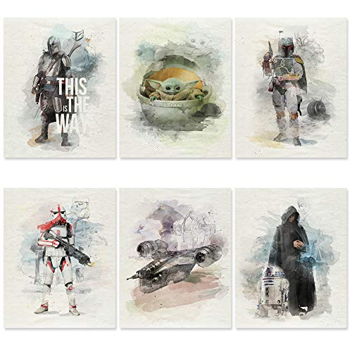 Mandalorian Poster Set - Star Wars Poster - UNFRAMED 8x10 Inch - Star Wars Decor - Star Wars Wall Art - Star Wars Wall Decor - Star Wars Art - Star Wars Movie Posters - Star Wars Bedroom Decor