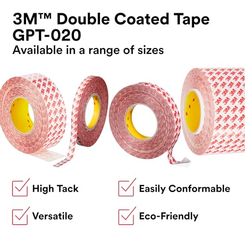 Image of 3M Double Coated Tape GPT-020F, 12 mm x 50 m, 24 Rolls /Case