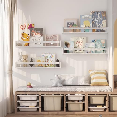 Image of OnlySky Nursery Floating Shelves (White, 22.8 Inches)
