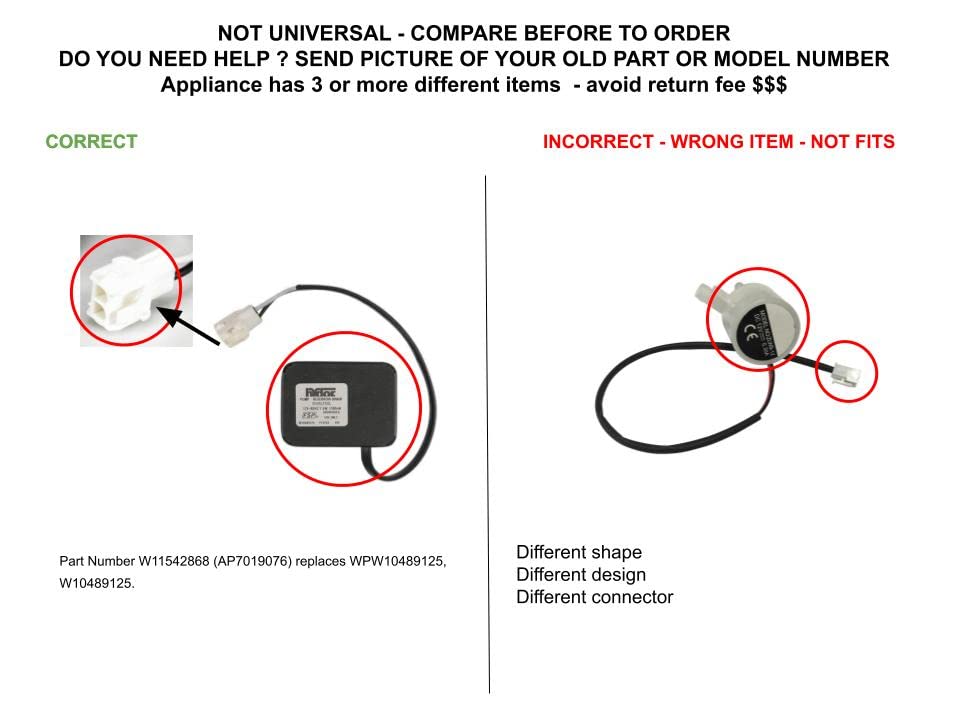 Miniatura 4 de GLOB PRO SOLUTIONS AP7019076 PS16555298 EAP16555298 PD00071103 CKD2177 Bomba de drenaje para hacer cubitos de hielo 2 pulgadas  Lentgh Aprox.