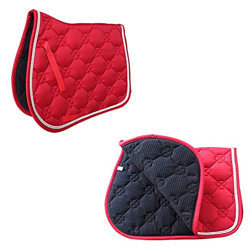 Tapis de selle rembourré rouge avec correction intégrée pour protéger le dos - 5