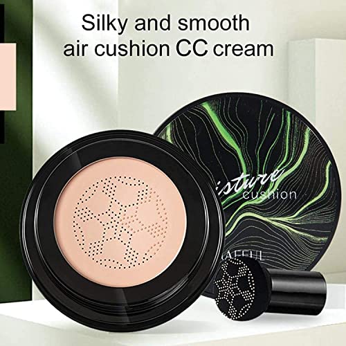 Air Cushion Cc Cream Nature Foundation,Moisturizing Bb Cream Makeup Long Lasting Matte Concealer, Bright Makeup Base Long Lasting With Mushroom Makeup Sponge(#04 Buff Beige) #TOP4