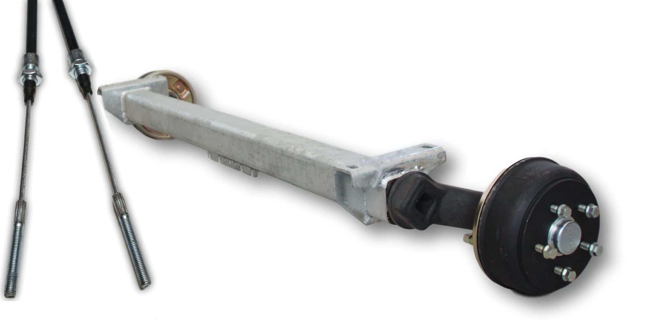 p4U Schlegl 1000kg Gummifederachse Achse SB10 Auflagemaß wählbar Radanschluss 5 x 112 gebremst PKW Anhänger Trailer Ersetzt Knott AL-KO (A= 1000mm)