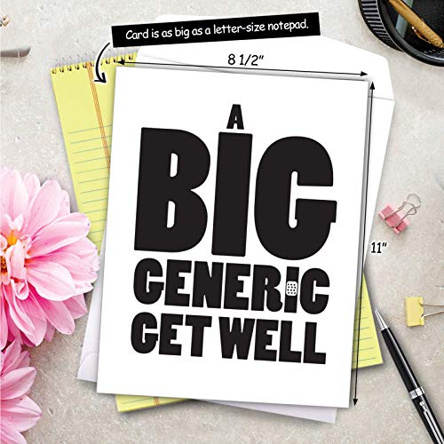 Nobleworks J5976GWG Jumbo Get Well Greeting Card (8.5 X 11 Inch) - Beautiful Feel Better Soon, Group Notecard - Big Generic Get Well J5976Gwg thumb #2